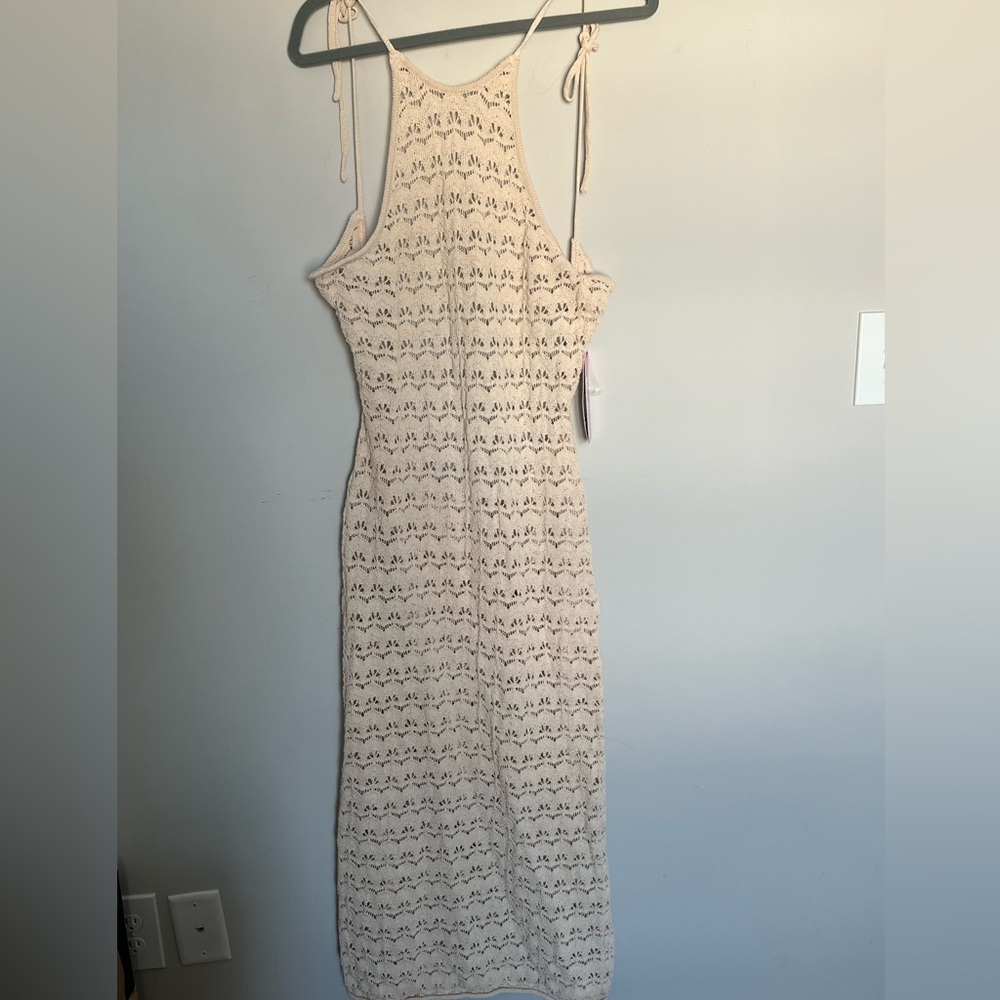 Future Collective Alani Noelle Crochet Midi Hem Boho Dress Cover up Festival NWT